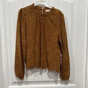 Andrew by Unit Brown Eyelet Women's Top